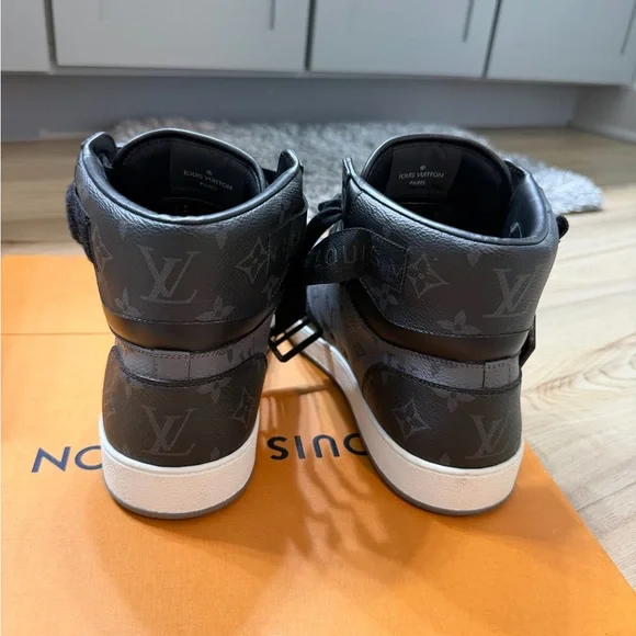 Louis Vuitton Black and Gray High-Top Sneakers - Picture 3 of 12